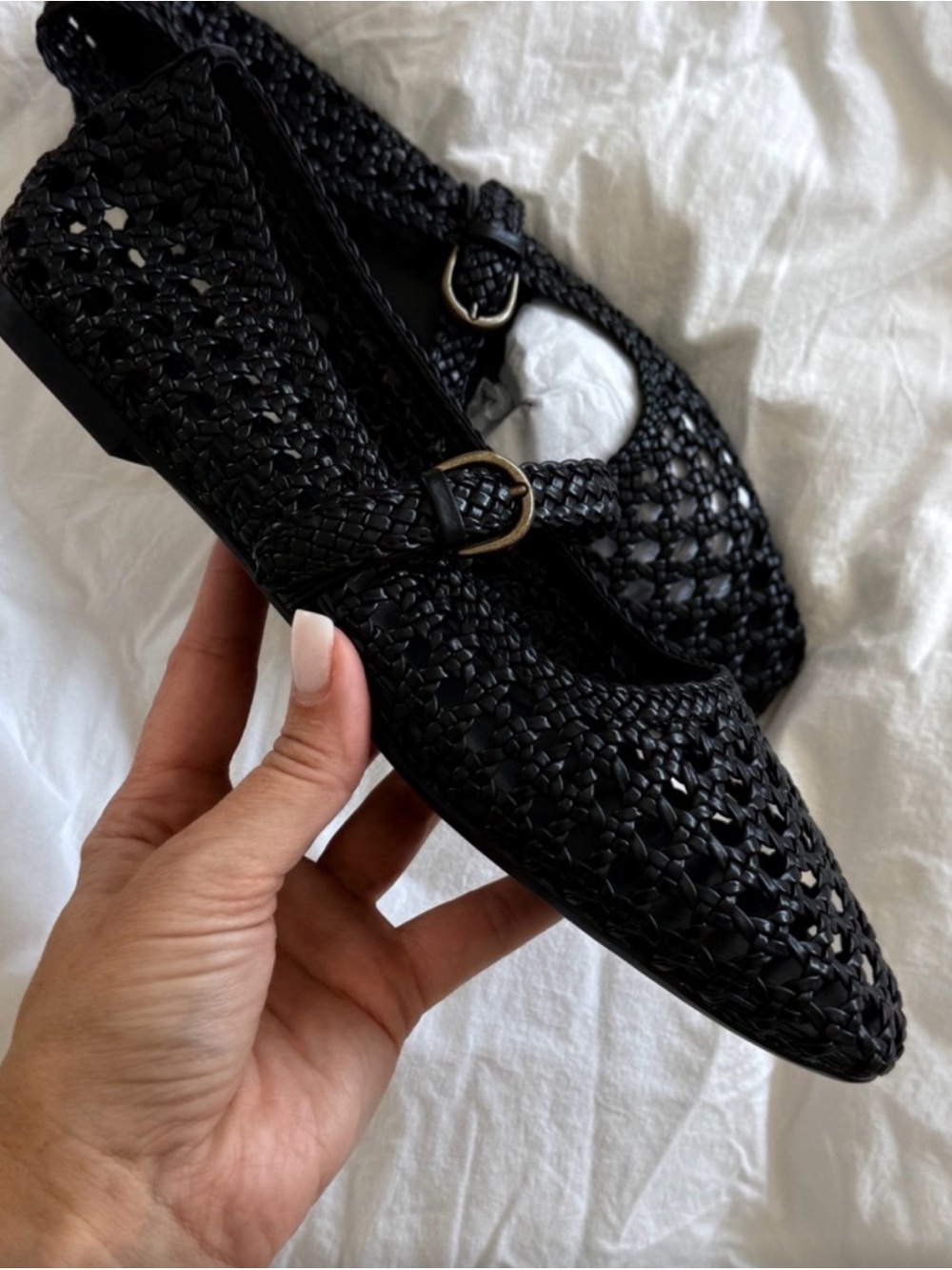 NEW Woven Mary Jane Flat - Black